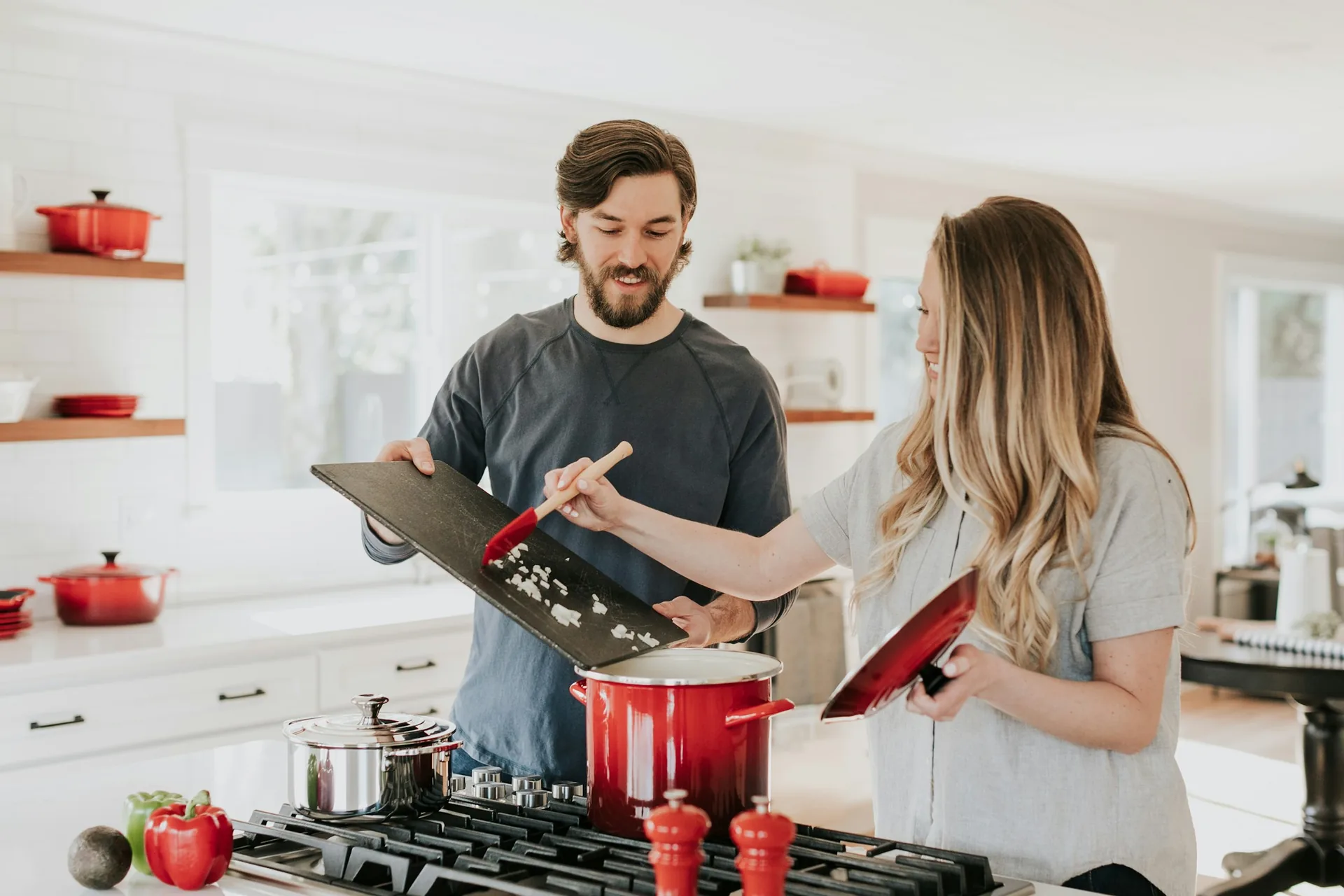 Kitchen range and fixtures in everyday use